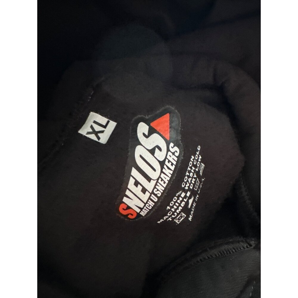Snelos Jordan 11 Bred 2019 Goat Black Hoodie XL Graphic Pullover Sweatshirt Red - Picture 4 of 4